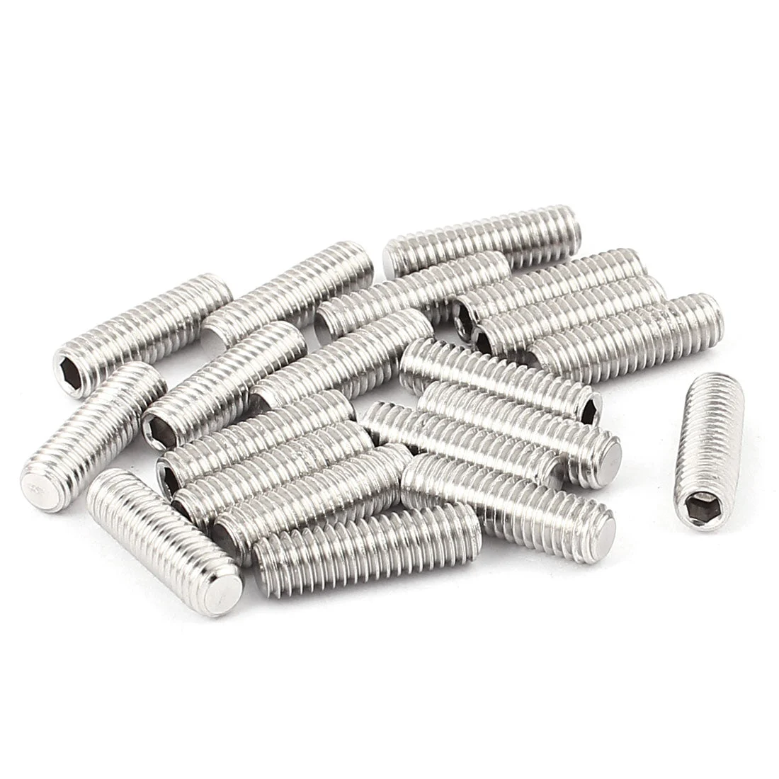 Uxcell 20pcs 304 Stainless Steel Hex Socket Grub Screws M6 x 20mm