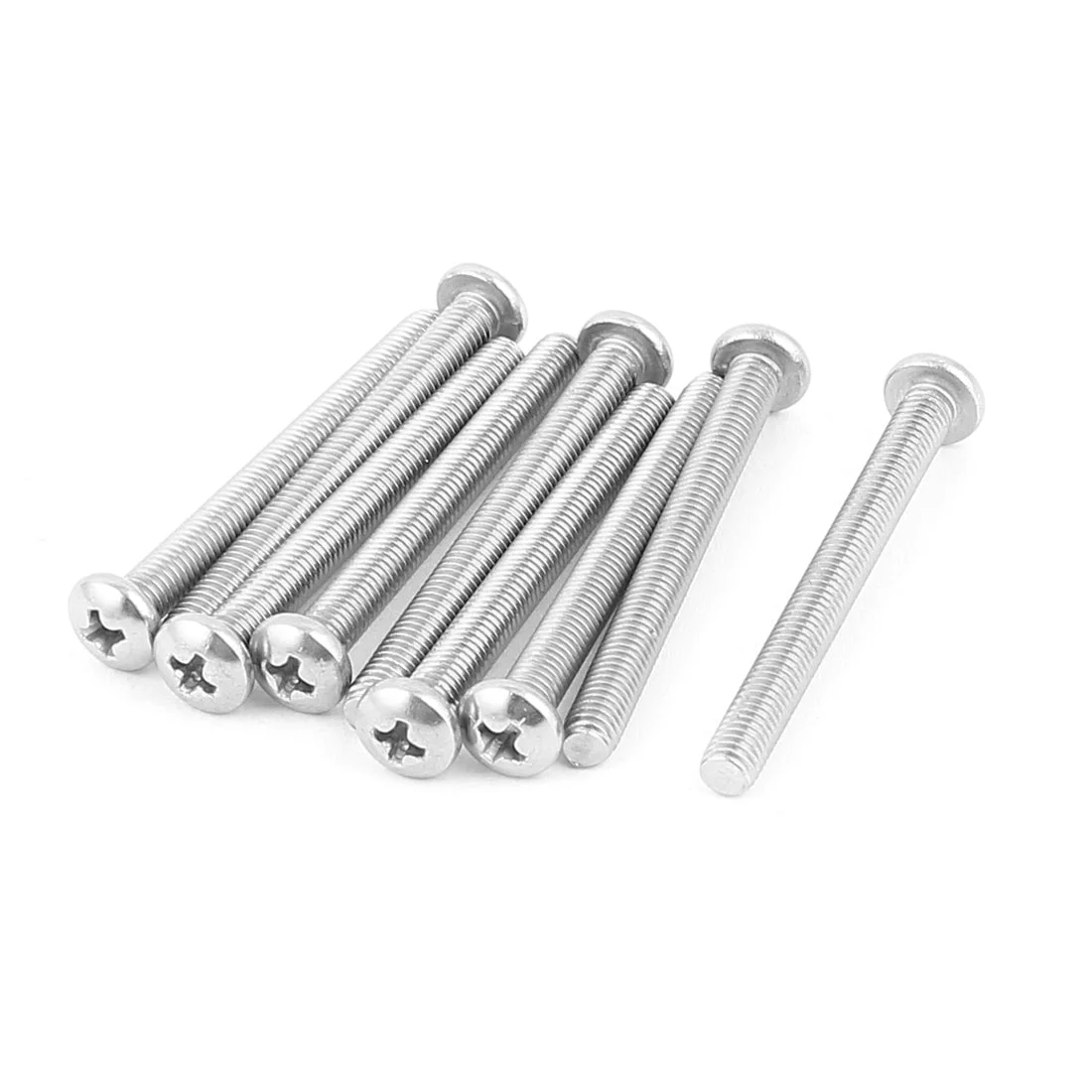 M5 x 50mm Threaded Phillips Round Head Machine Screws Bolts 10pcs