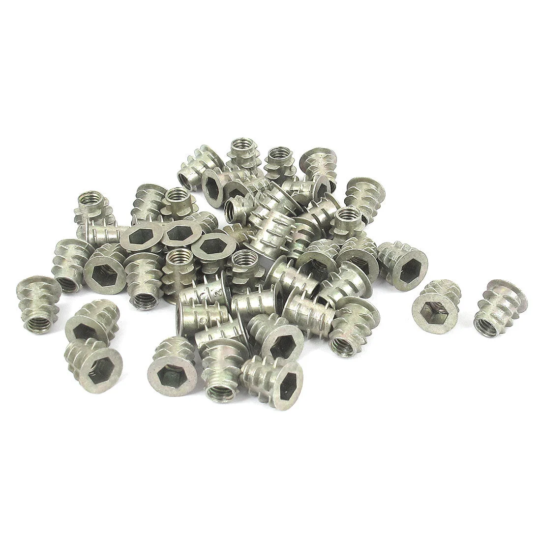 50 Pcs M5x10mm Zinc Plated Hex Socket Screw in Thread Insert Nut for Wood