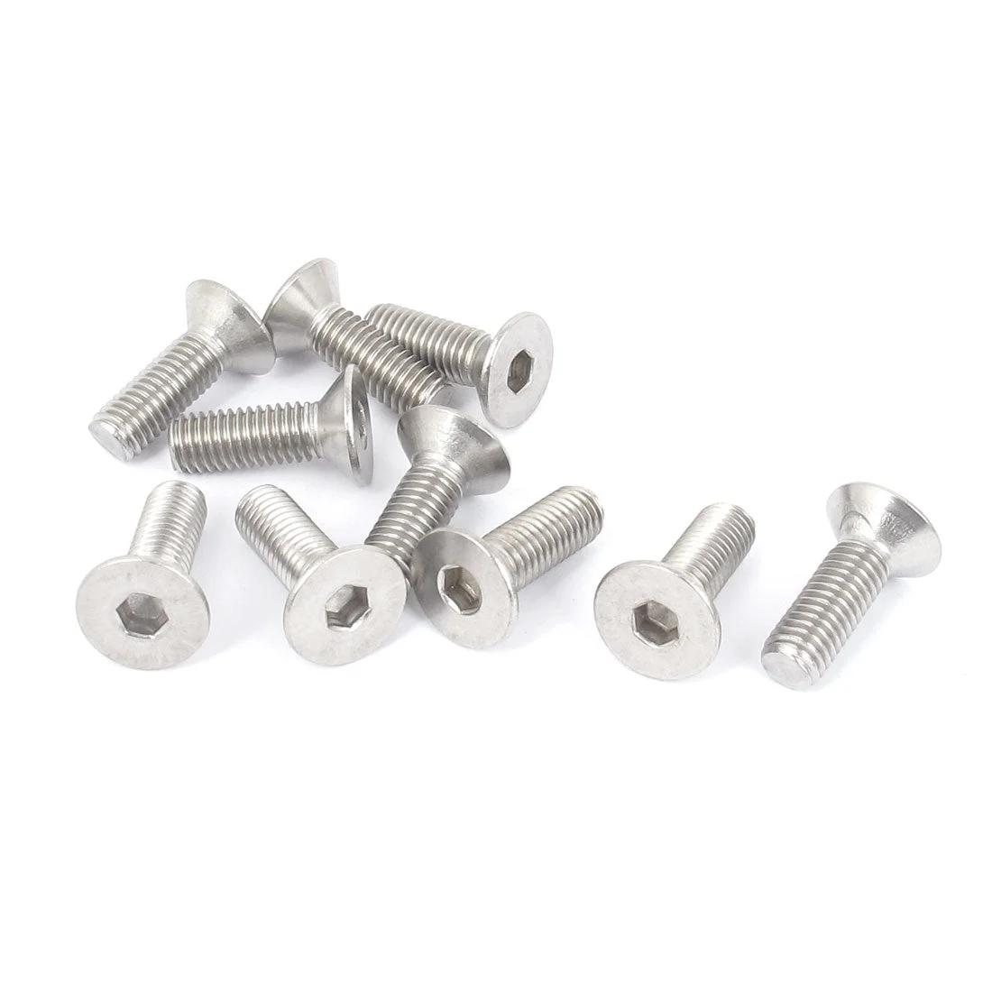 M8x20mm(thread length) Stainless steel flat head hexagon socket head screw 10pcs