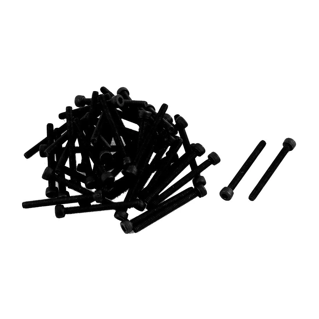 M2.5x25mm 12.9 Alloy Steel Screw Cap Point Hex Socket Screws Bolts Black 50pcs
