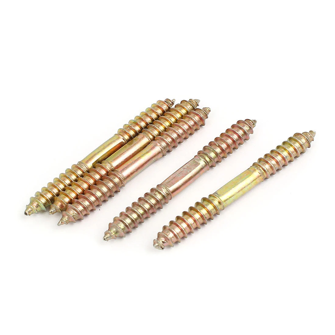 Uxcell M8 x 74mm Double Ended Thread Wood to Wood Furniture Fixing Dowel Screw 5Pcs