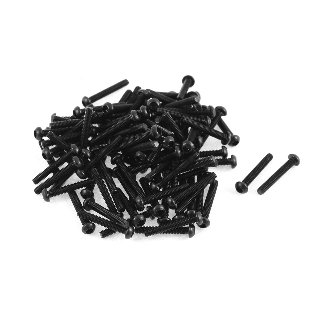 M2.5 x 16mm Thread 10.9 Alloy Steel Button Head Hex Socket Cap Screw Bolt 100pcs