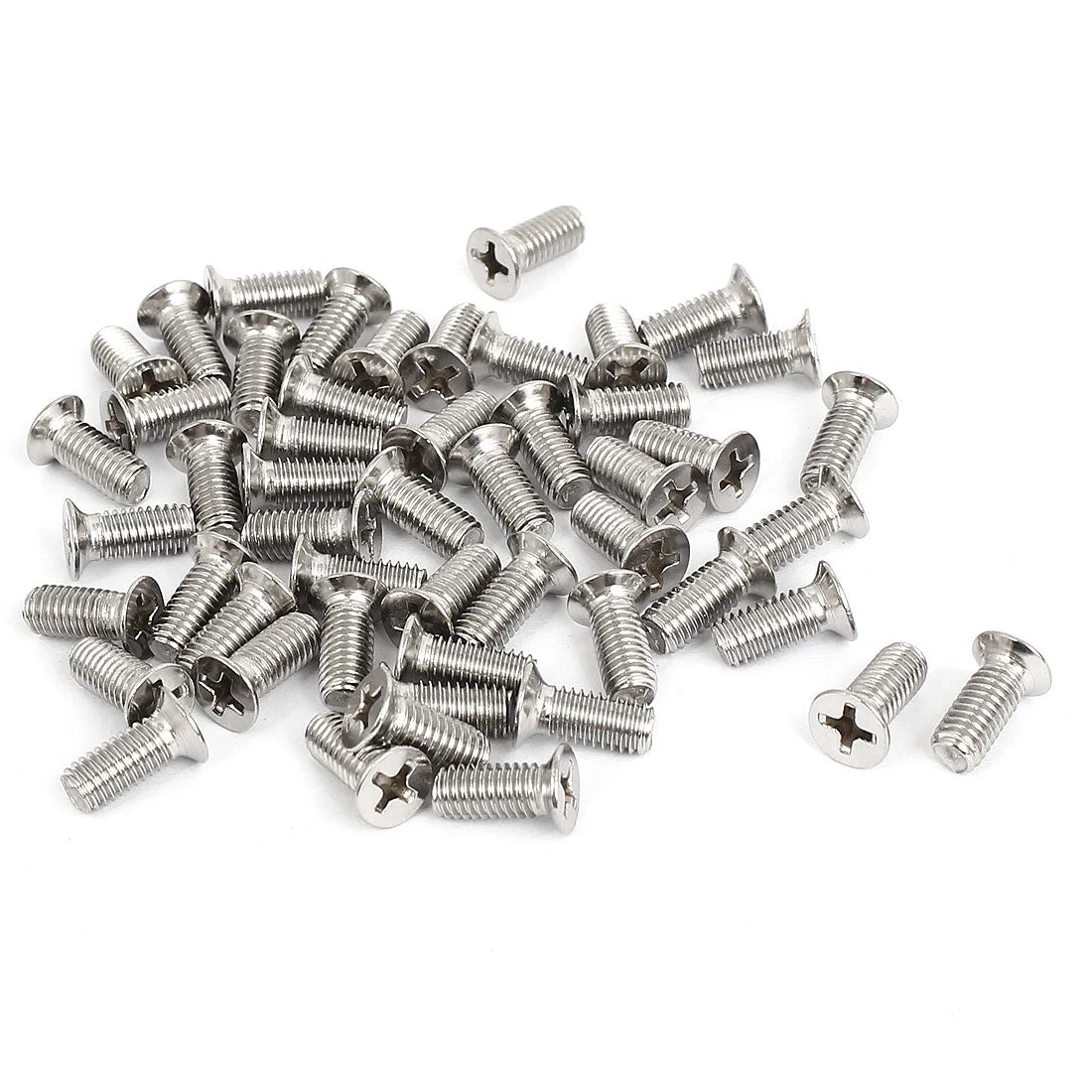 M5x12mm Stainless Steel Countersunk Flat Head Cross Phillips Screw Bolts 50pcs