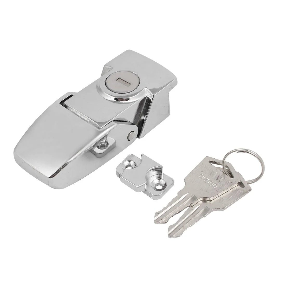 Cabinets Boxes Cases Security Toggle Hasp Latch Lock Silver Tone w 2 Keys