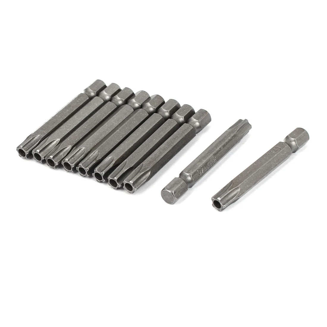 1/4" Hex Shank 50mm Long T40 Magnetic 5 Point Star Security Screwdrivers Bits 10pcs