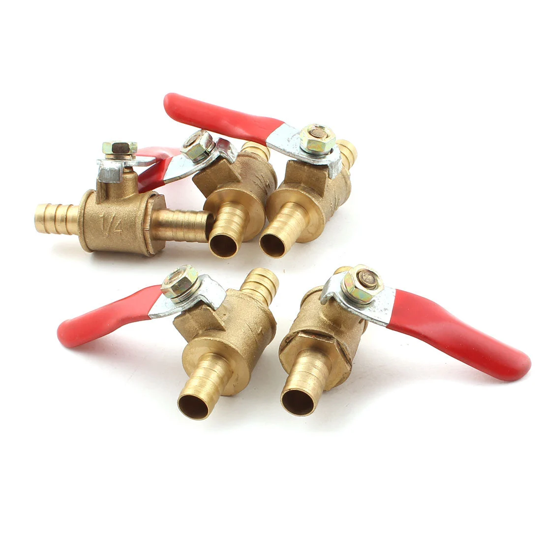 8mm OD Hose Barb Lever Handle Water Oil Air Gas Shutoff Control Ball Valve 5pcs