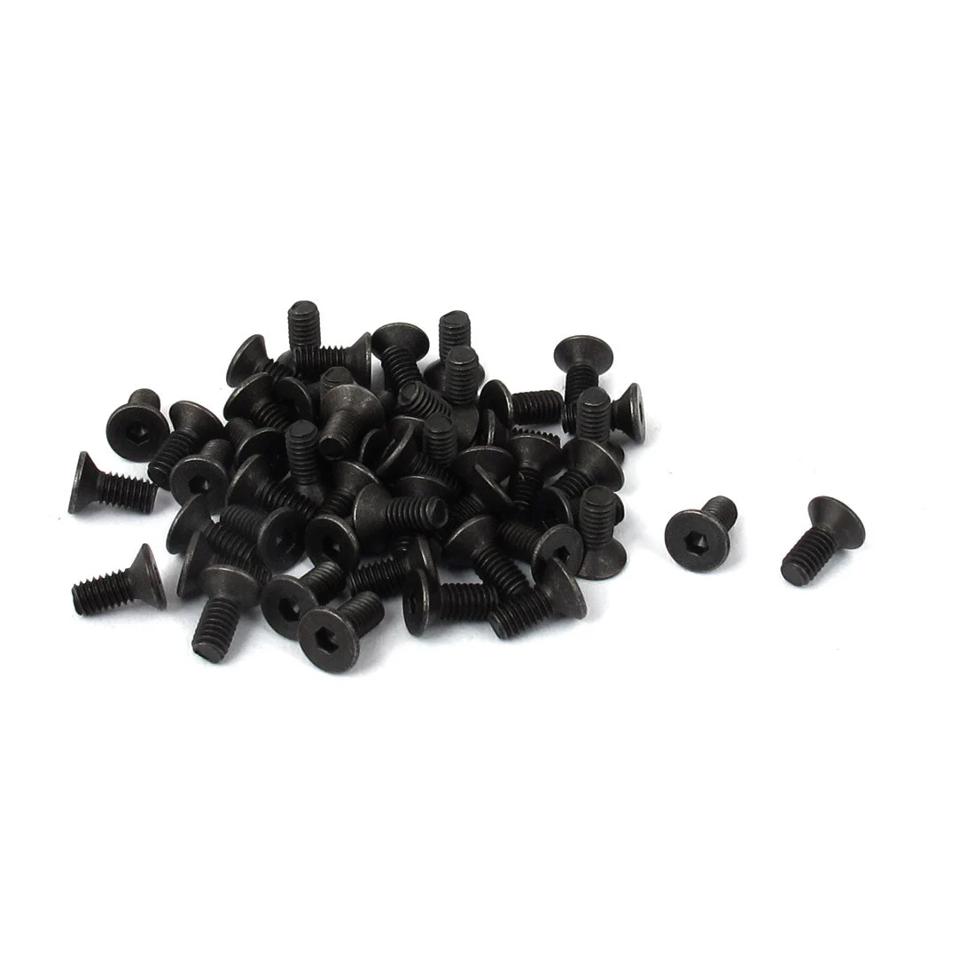 M2.5x6mm Carbon Steel Countersunk Head Hex Socket Screw Black 50pcs