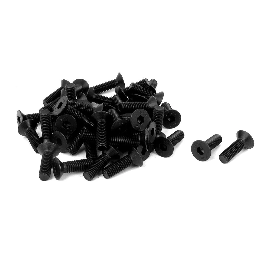M6x20mm 10.9 Carbon Steel Countersunk Head Hex Socket Screw Black 50pcs
