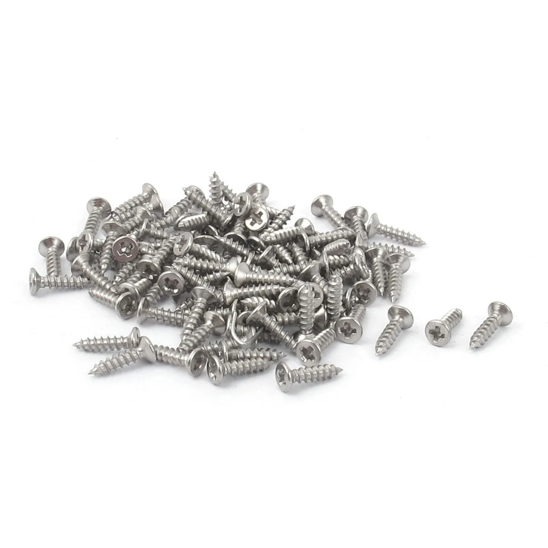M1.8 x 8mm Flat Head Phillips Self Tapping Screw Fasteners 100 Pcs
