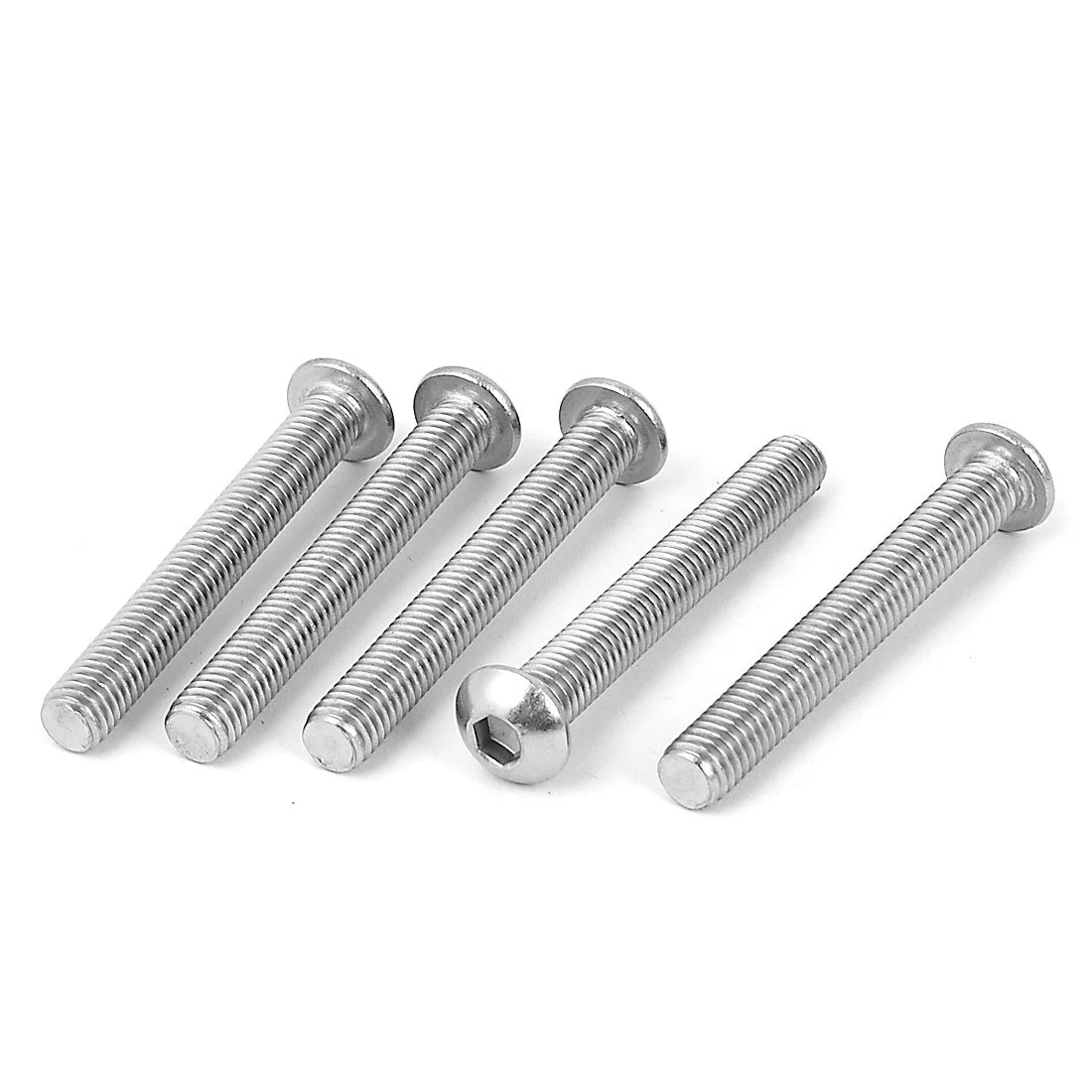 M8 x 60mm Stainless Steel Button Head Socket Cap Screw Silver Tone 5 Pcs