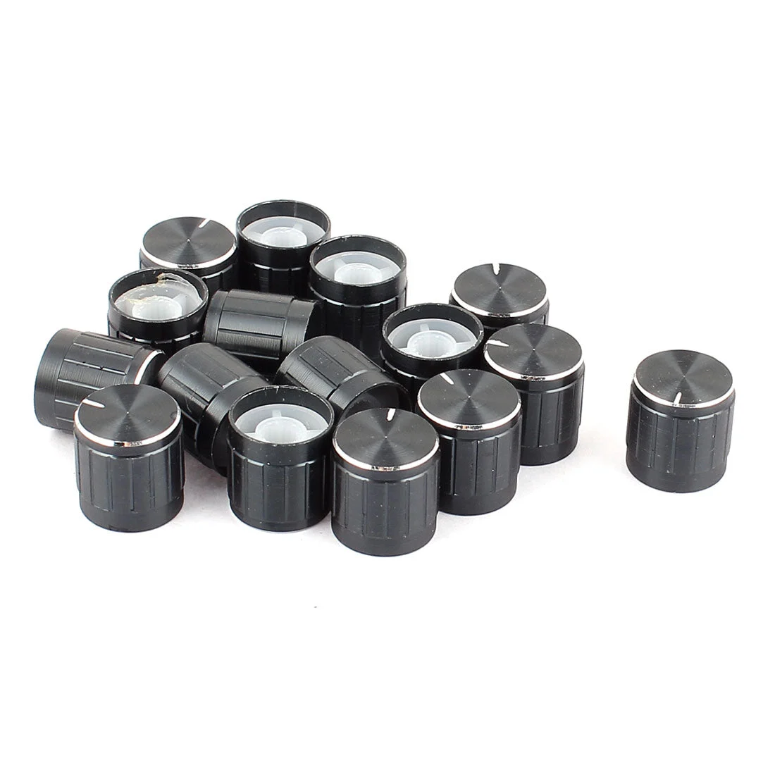 16pcs 6mm Hole Dia Lamp Dimmer Rotary Switch Knob Control Cover Black