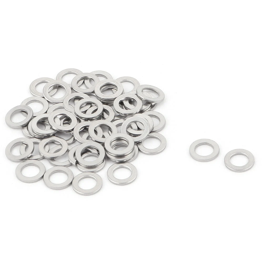 50 Pcs Stainless Steel 5.5mm Inner Dia Flat Washers Screws Bolts Silver Tone