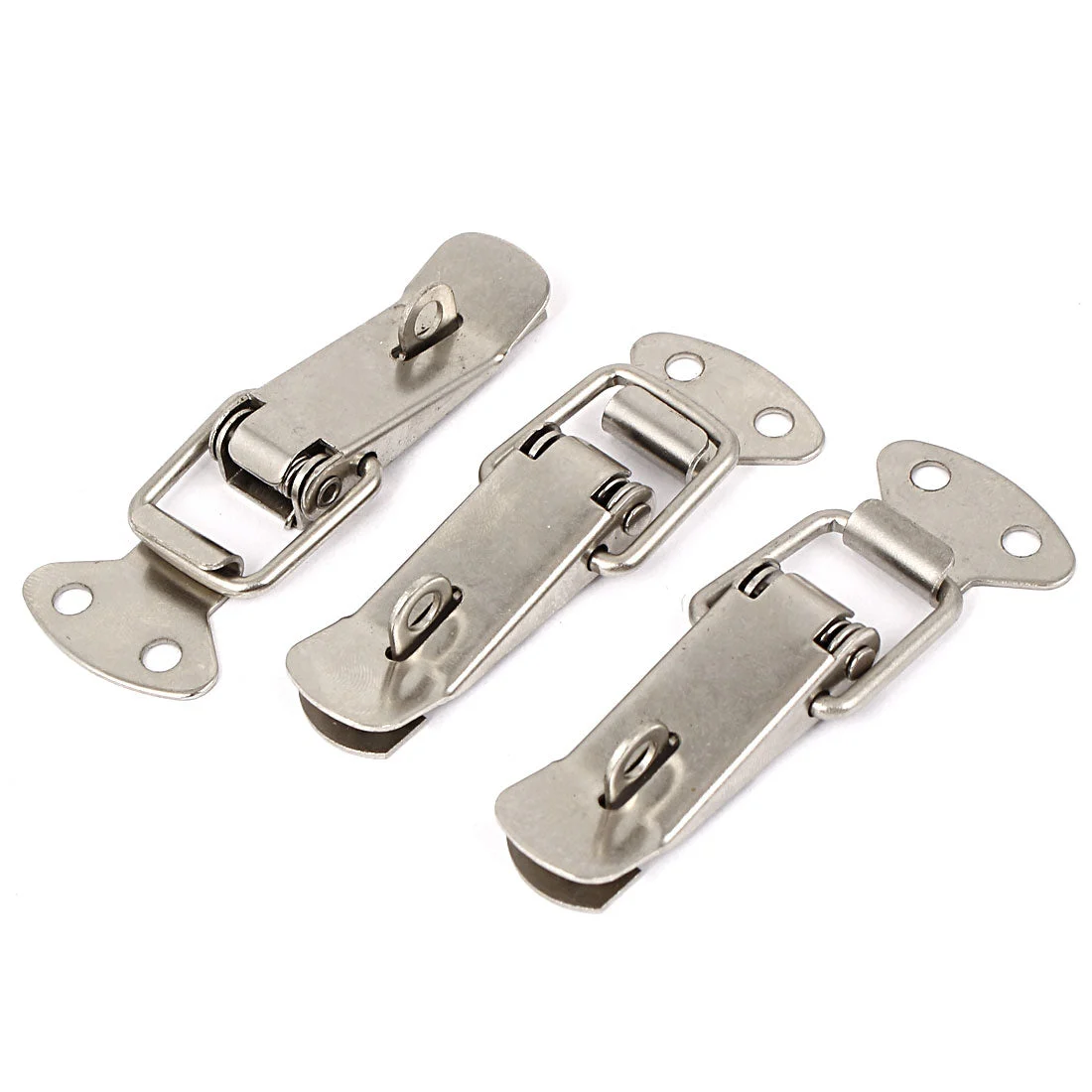 Suitcase Toolbox Spring Loaded Toggle Latch Hasp Silver Tone 3 Pcs