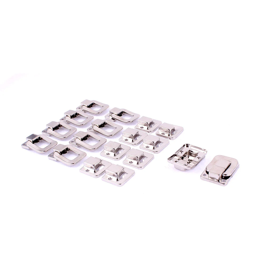Tool Box Chest Case Suitcase 40mm Long Metal Clasp Latch Catch Silver Tone 10pcs