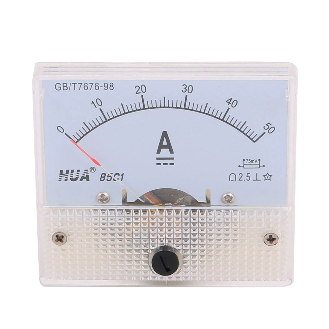 Pointer Needle 50A Rectangle Panel Current Analog Gauge Tester DC Ammeter