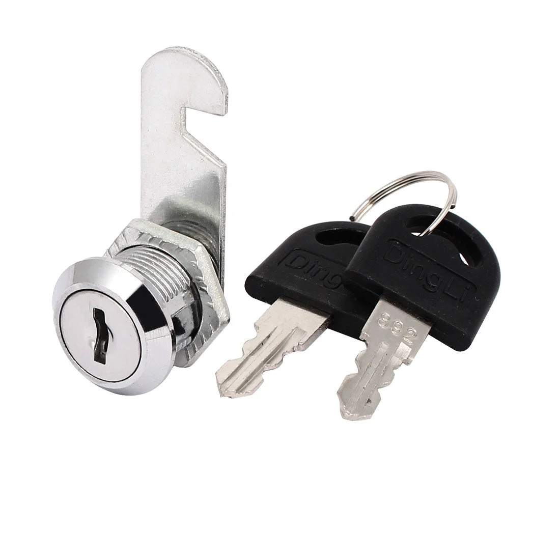 Cabinet Cupboard Drawer Security Locking Tubular Cam Lock Silver Tone w Keys