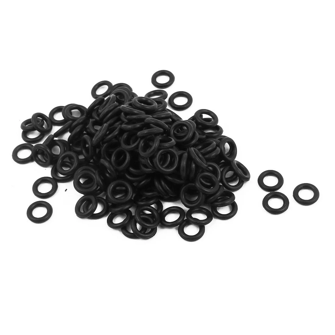 Black 200 pc 4mm Inner Diameter Rubber Seal Rings Grommets