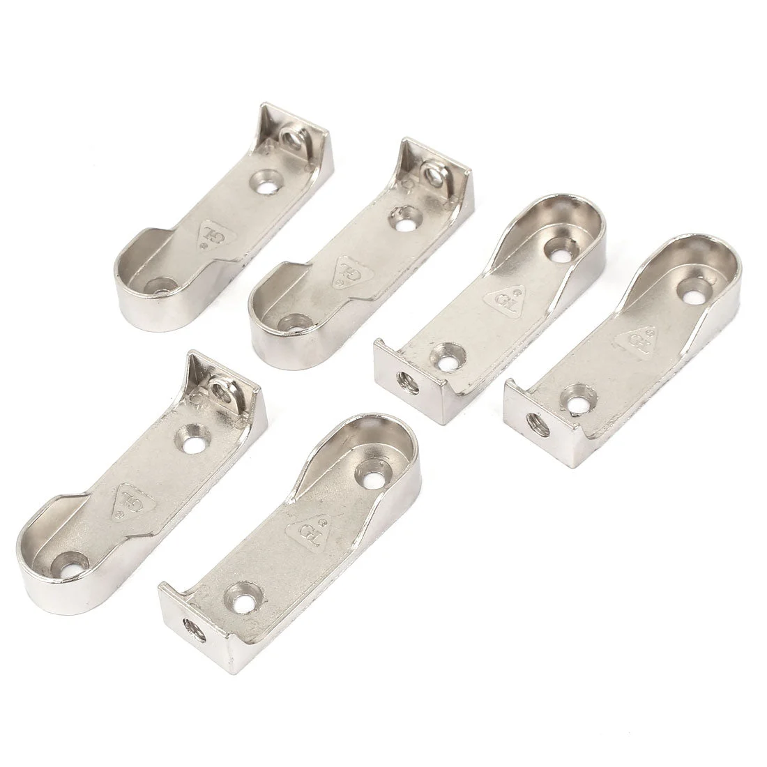 Wardrobe Alloy Closet Rod Flange Holder Support Bracket 16mm Dia 6pcs