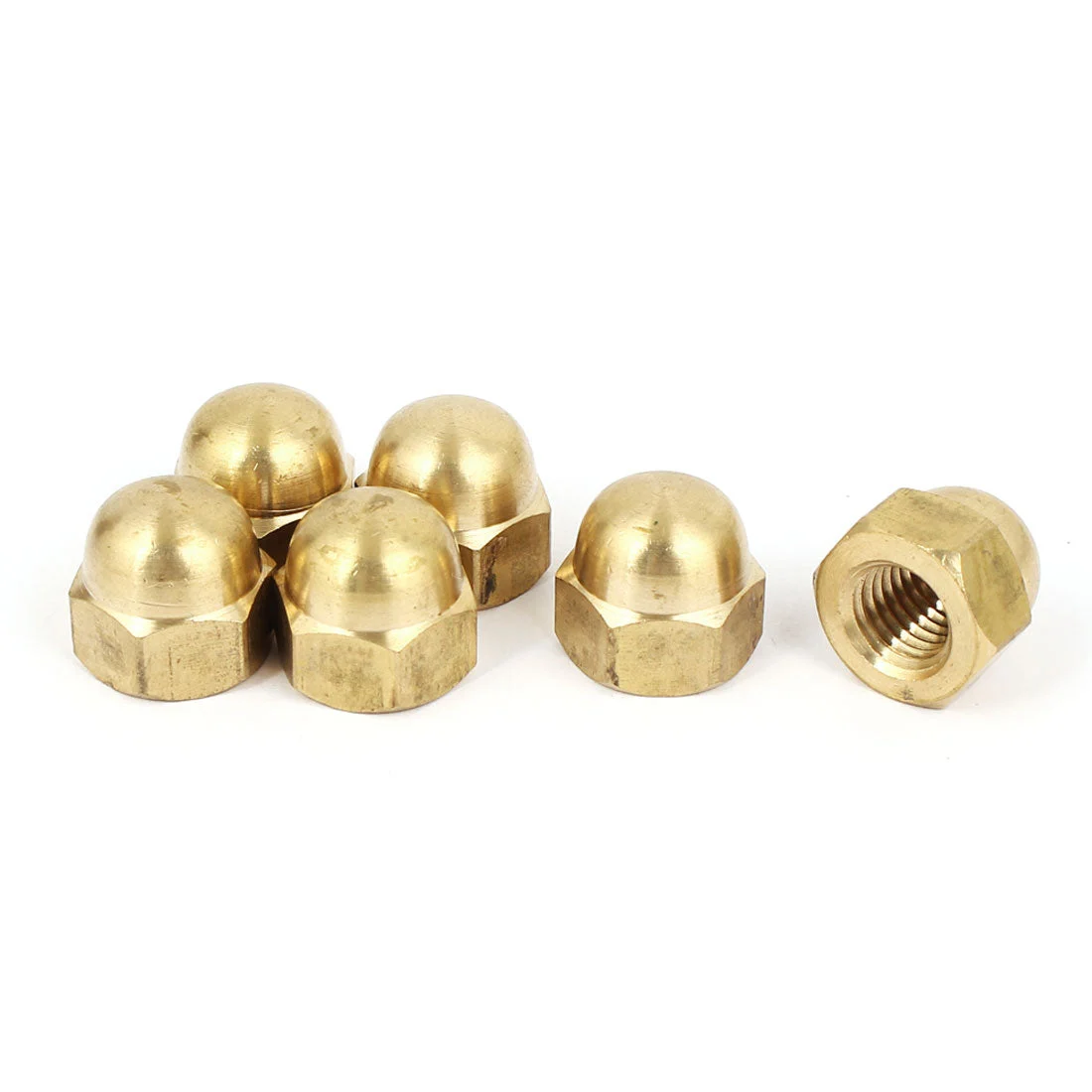 M12 Thread Dia Dome Head Brass Cap Acorn Hex Nuts 6pcs