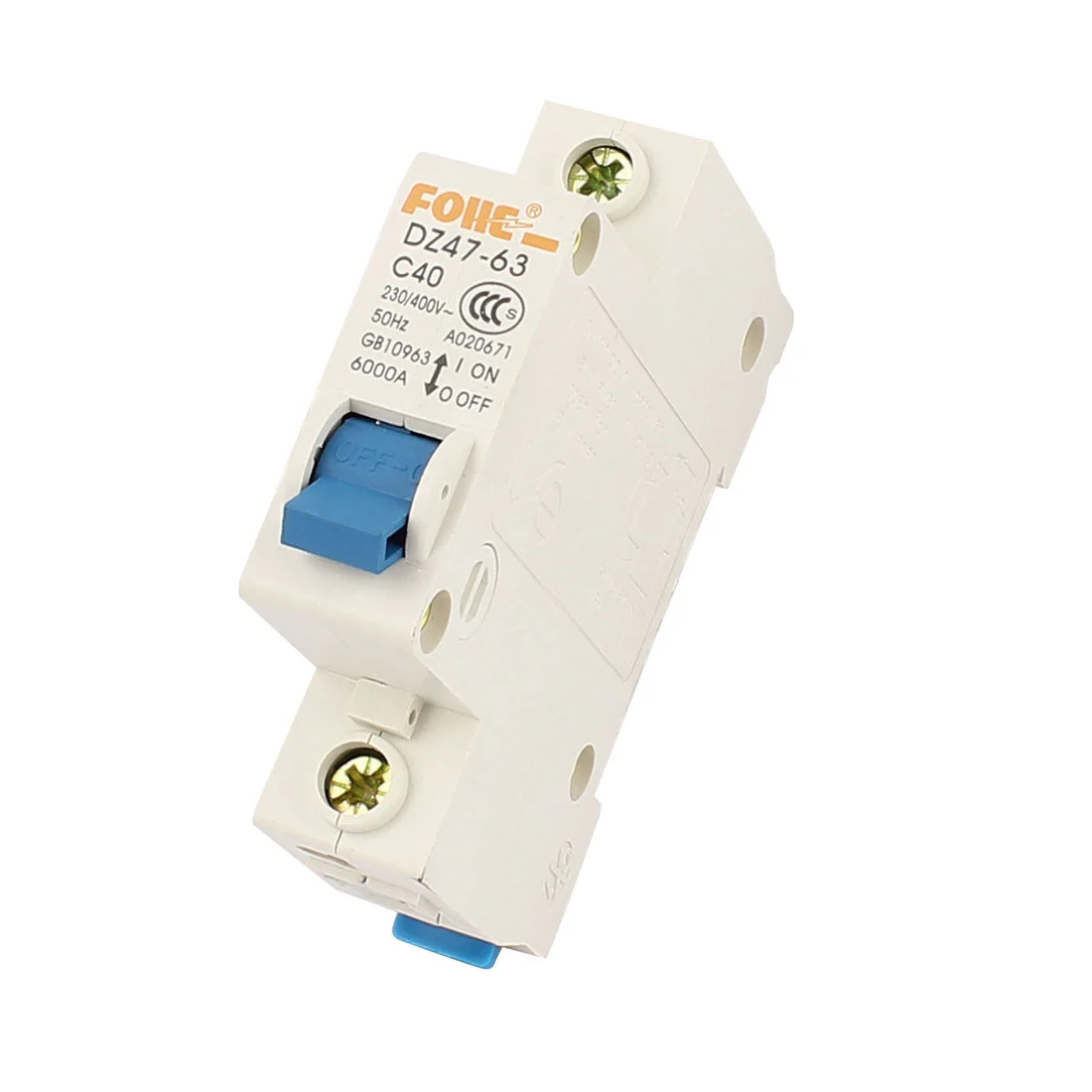 AC 230/400V 40A 1 Pole Overload Protection MCB Circuit Breaker DZ47-63-C40