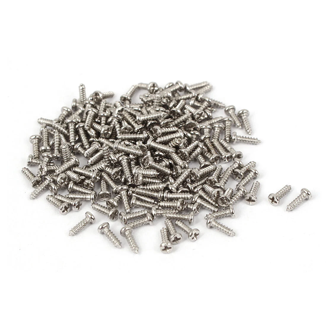 M1.5x5mm Thread Nickel Plated Phillips Round Head Self Tapping Screws 200pcs