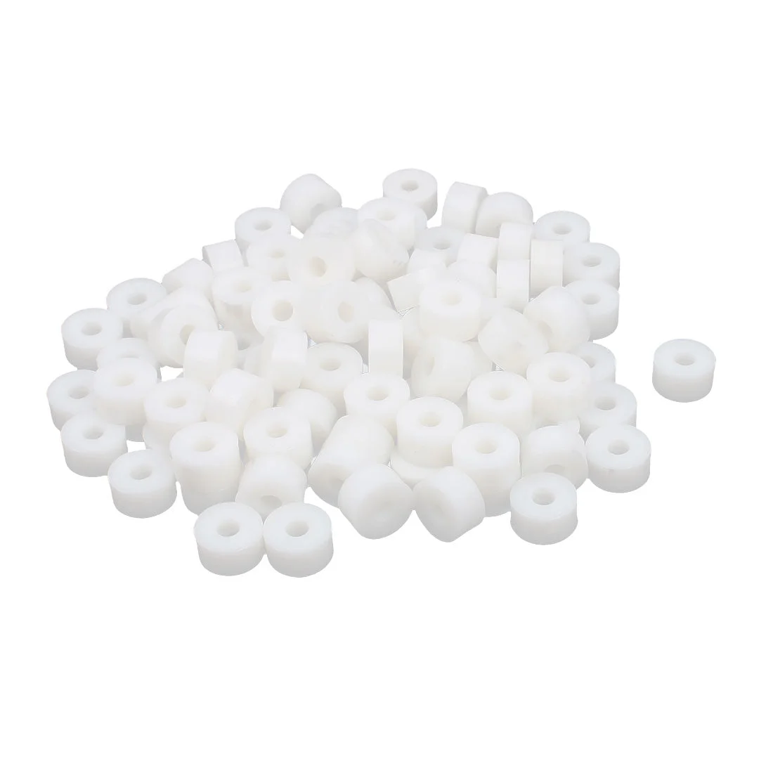 Round Plastic Non-threaded Insulation Column Standoff Support Spacer Washer White 15x8mm 100pcs