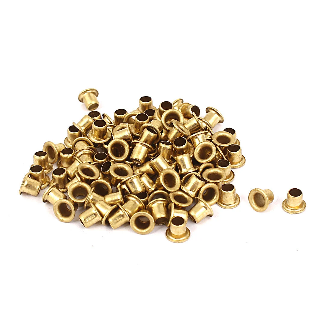PCB Circuit Board Brass Plated 4mm x 4mm Through Hole Rivets Hollow 100pcs