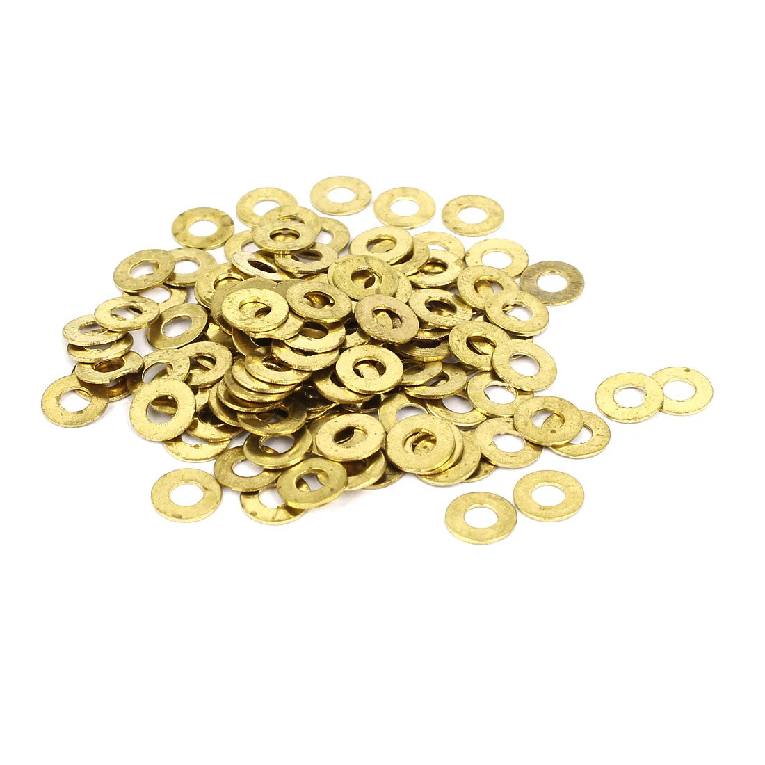 3mm x 7mm x 0.5mm Flat Copper Crush Washers Gold Tone 100 Pcs