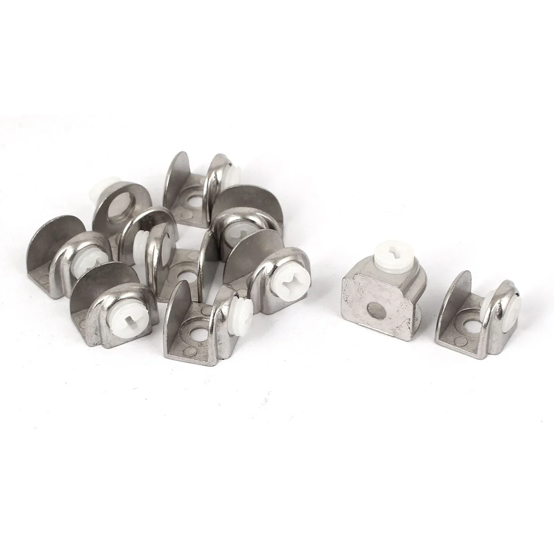 Glass Shelf Bracket Adjustable Metal Door Cabinet Clamp Clip Holder for 5.5-10mm Thick 10pcs