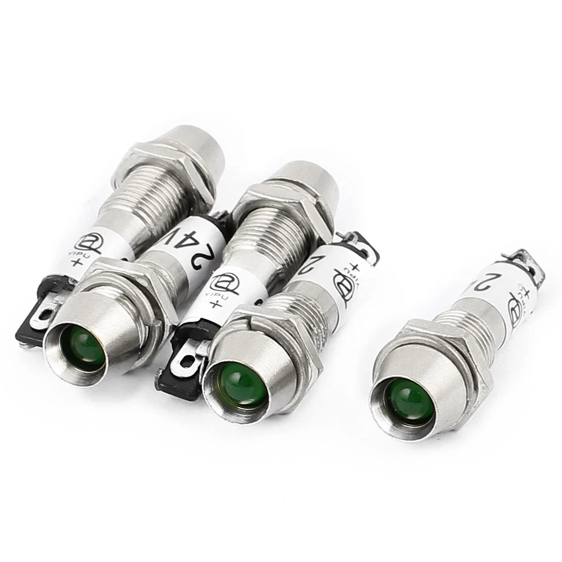 5Pcs AC/DC 24V Green LED Metal Indicator Pilot Dash Light Signal Lamp