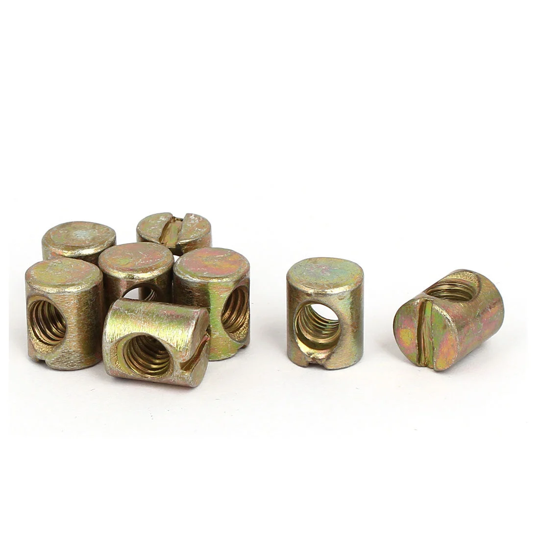 6mm x 12mm Cross Dowel Slotted Metal Barrel Nuts 8PCS for Furniture Bed Chair
