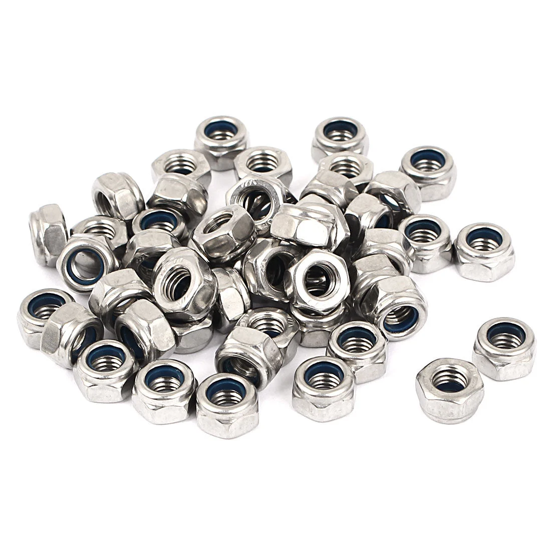 M6 316 Stainless Steel Self-Locking Nylon Insert Hex Lock Nuts 50pcs