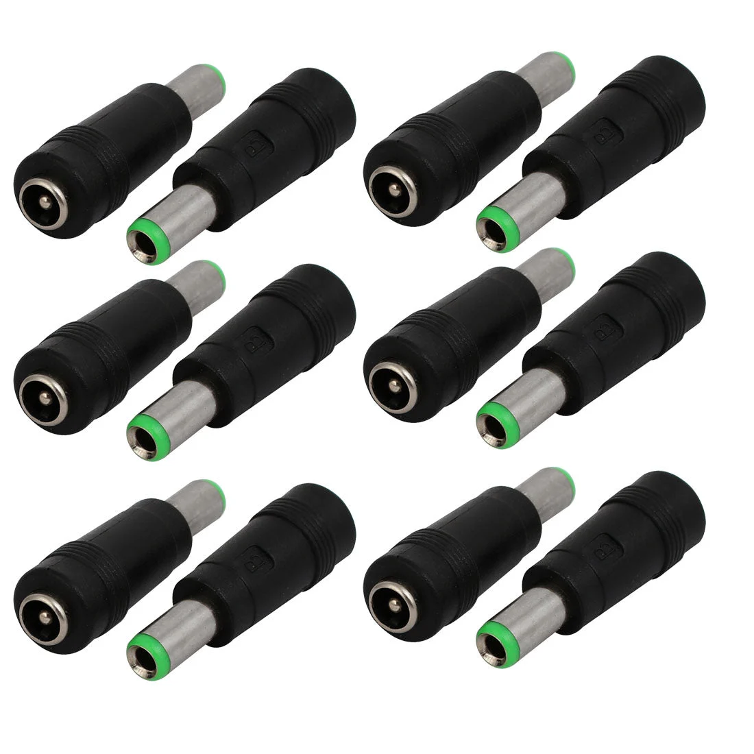 Plastic Shell 6.3mm x 3.0mm Male to 5.5mm x 2.5mm Female DC Power Adapter Black 12pcs