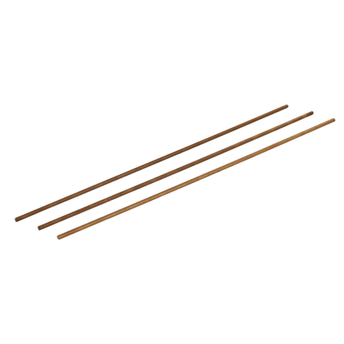 M3 Male Threaded 0.5mm Pitch All Thread Brass Rod Bar Gold Tone 250mm Long 3 Pcs