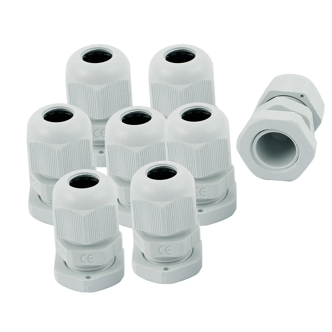 8Pcs PG9 3.5-8mm Range Waterproof Cable Gland Fixing Connector Joints Fastener White