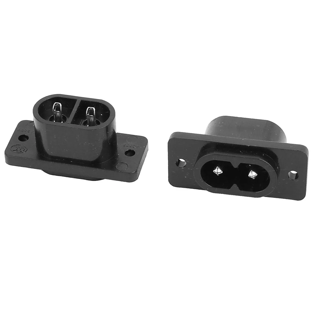 2 Pcs AC 250V 2.5A IEC320 C8 Male Inlet Power Socket Plug Adapter Black