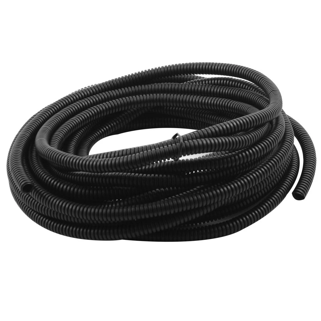 10 M 6.8 x 10 mm Nylon Flexible Corrugated Conduit Tube for Garden,Office Black