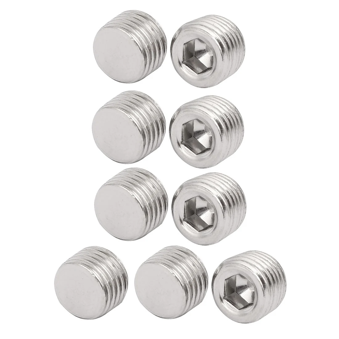 Uxcell 1/2-inch Male Thread 9mm Height Hex Socket Flat Point Grub Screws 9pcs