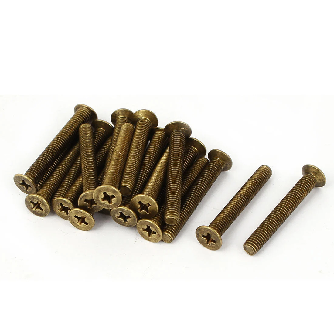 M5 x 35mm Brass Fastenings Phillips Head Countersunk Screws GB819 20 Pcs