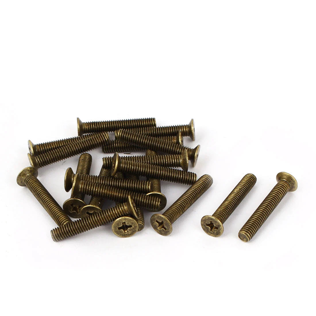 M5 x 30mm GB819 Phillips Flat Head Countersunk Screws Brass Tone 20 Pcs