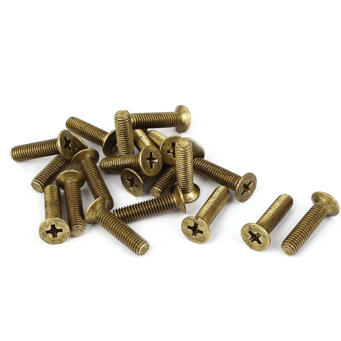 M5 x 20mm Metric Phillips Bolts Brass Flat Head Countersunk Screws 20 Pcs
