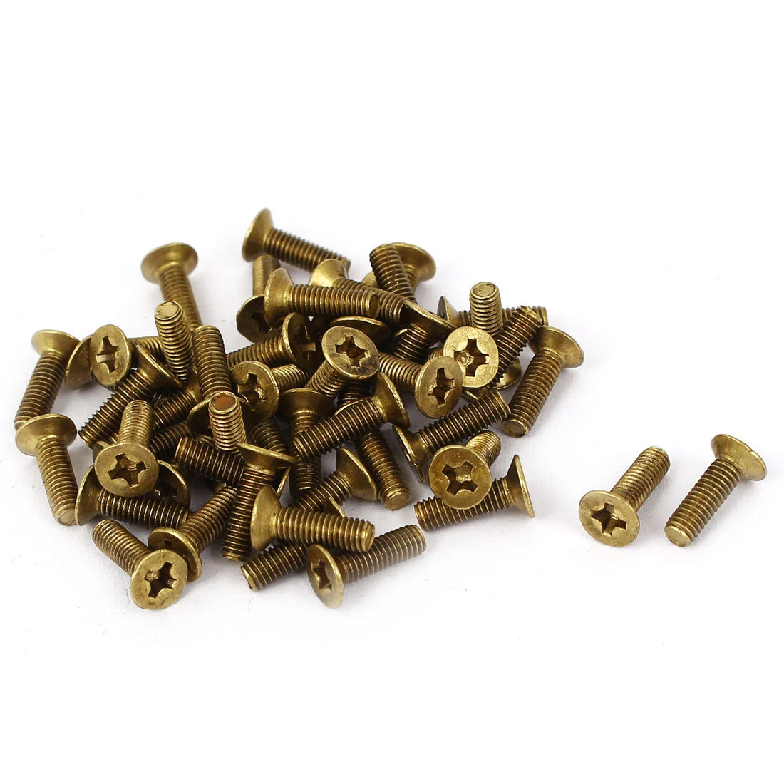M3 x 10mm Brass Phillips Drive Bolts Countersunk Screws GB819 50 Pcs