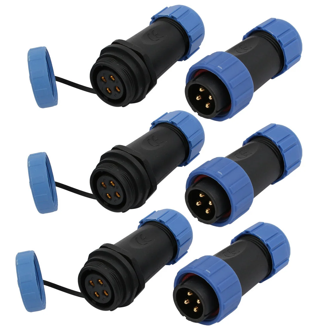 3Pair Waterproof Aviation Cable Connector + Socket SD20-4 4 Pin IP68