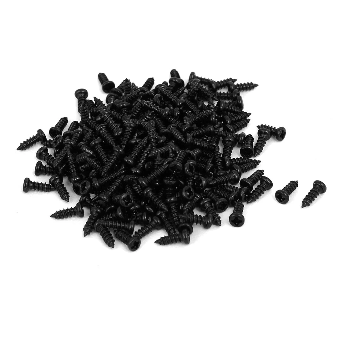 M2 x 6mm Metal Phillips Round Head Self-taping Screws Black 250pcs