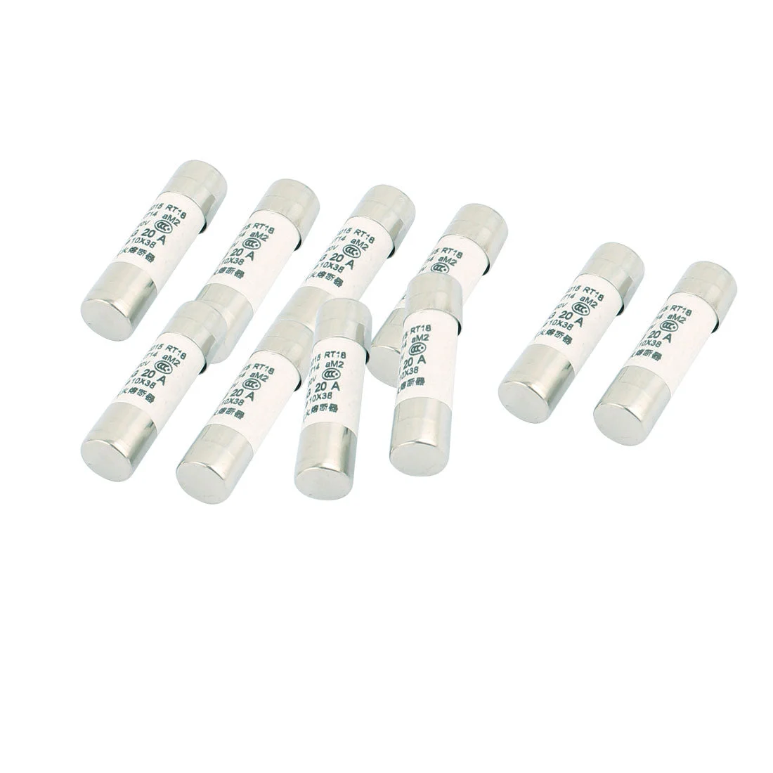10 Pcs 500V 20A Low Breaking Capacity 10x38mm Cartridge Ceramic Fuses