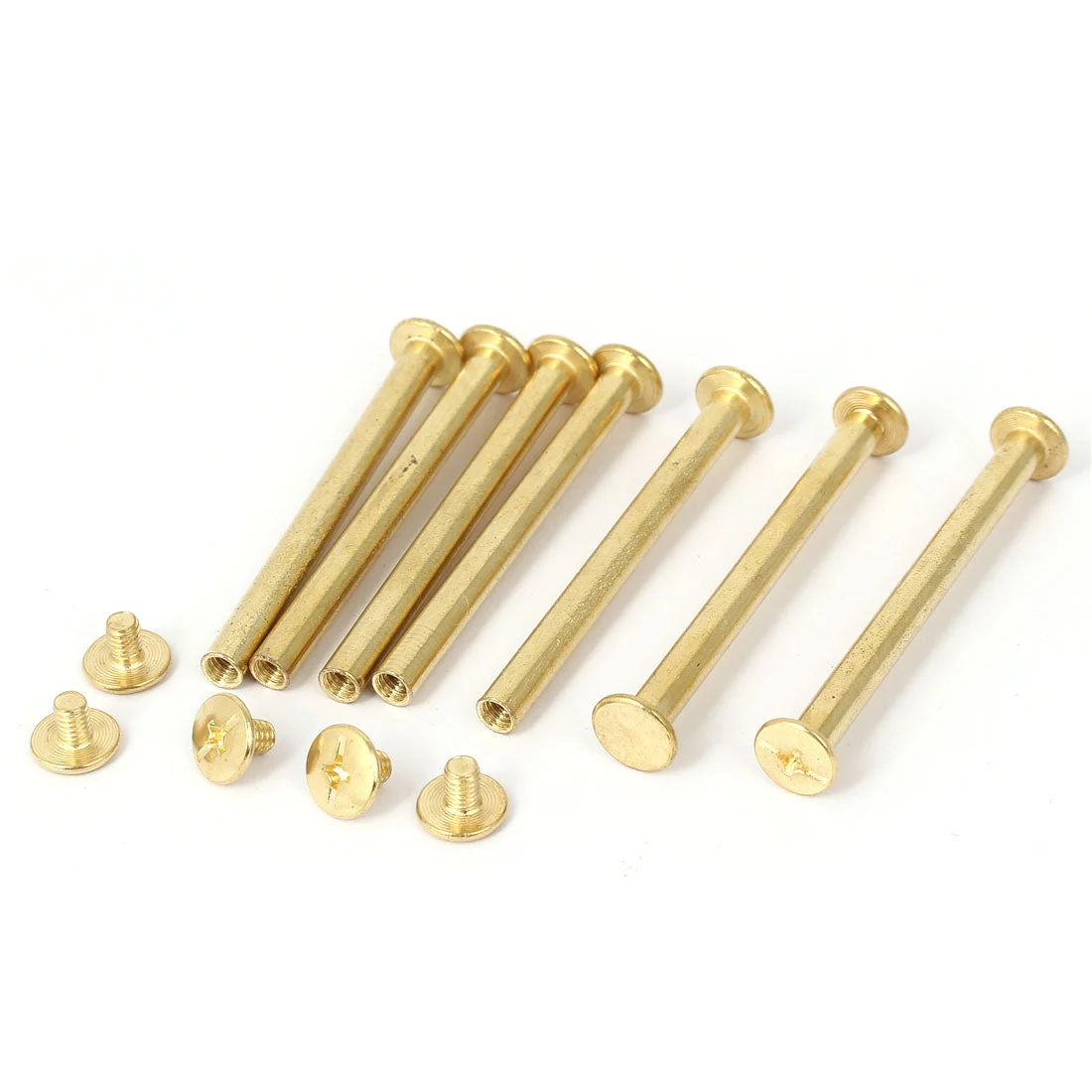 M5 x 55mm Brass Plated Scrapbook Album Binding Screws Posts 7PCS