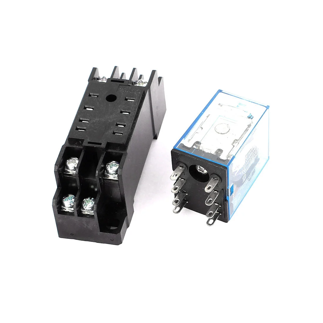 AC 24V Coil Voltage 8 Terminals 35mm DIN Rail Mount Electromagnetic Relay w Socket