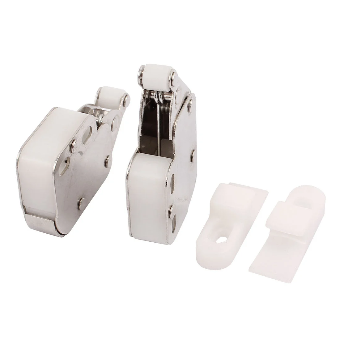 50mm x 28mm x 11mm Elephant Shaped Wheel Door Catch Lock Silver Tone 2pcs