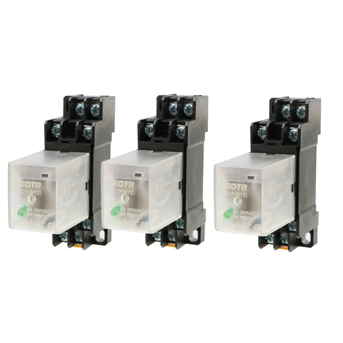 3Pcs HH52P DC 24V Coil Voltage 8Pin DPDT Power Electromagnetic Relay w Socket